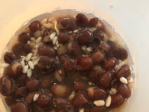 ホームベーカリーで発酵小豆